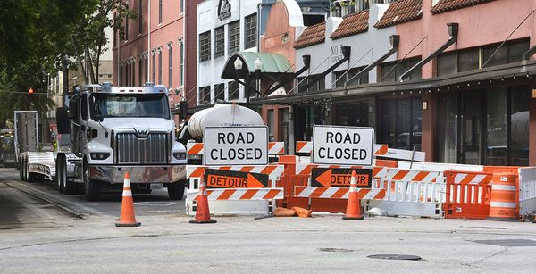 Construction on Magnolia Avenue in downtown Orlando.